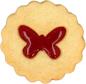 Preview: Linzer mit Schmetterling 5 cm doppelseitig