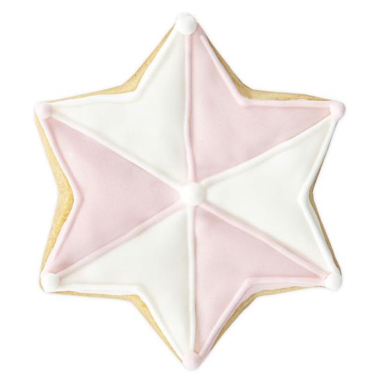 Stern mit Prägung 6-zackig 7 cm